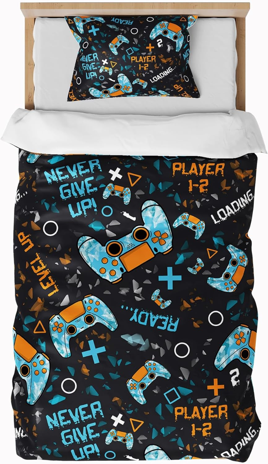 Ropa de Cama Infantil, Chico, Varios Modelos, con Cremallera, Microfibra Poliester Ropa de Cama - Infantil Naty Shop Mando de Juego 135X200 Cm + 80X80 Cm