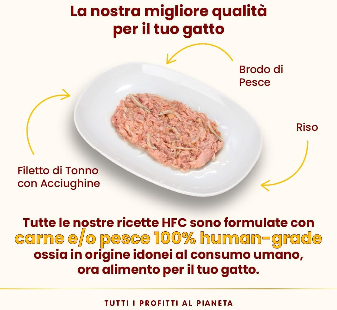 almo Nature HFC Natural - Comida húmeda para gatos - con pollo - Calidad humana, Sin gluten, Monoproteína - 55g, paquete de 6