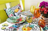 Excelsa Tropical Chic Juego de platos, 18 piezas, Porzellan, mehrfarbig