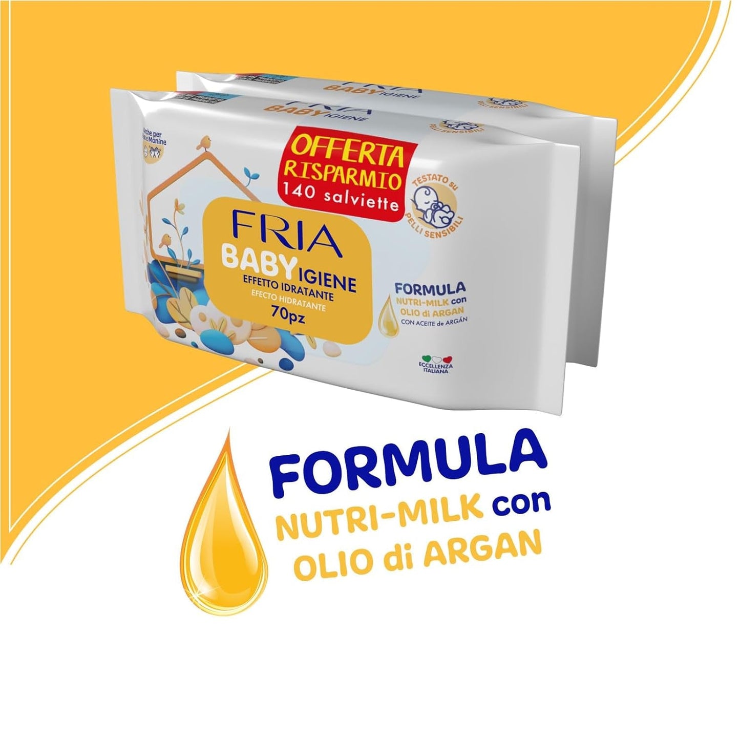 Toallitas húmedas, paquete de 2 (144 toallitas)