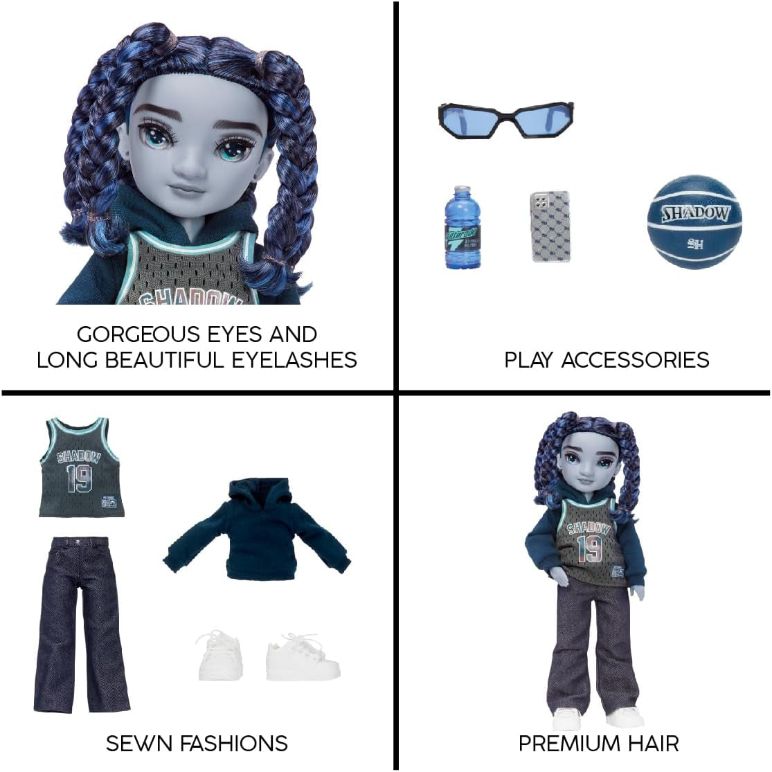 Rainbow High Shadow High Series 3 - Oliver Ocean - Blaue Modepuppe - Junge - Modisches Outfit y más de 10 accesorios para juegos Bunte - Ideal para niños de 4 a 12 años y sammler