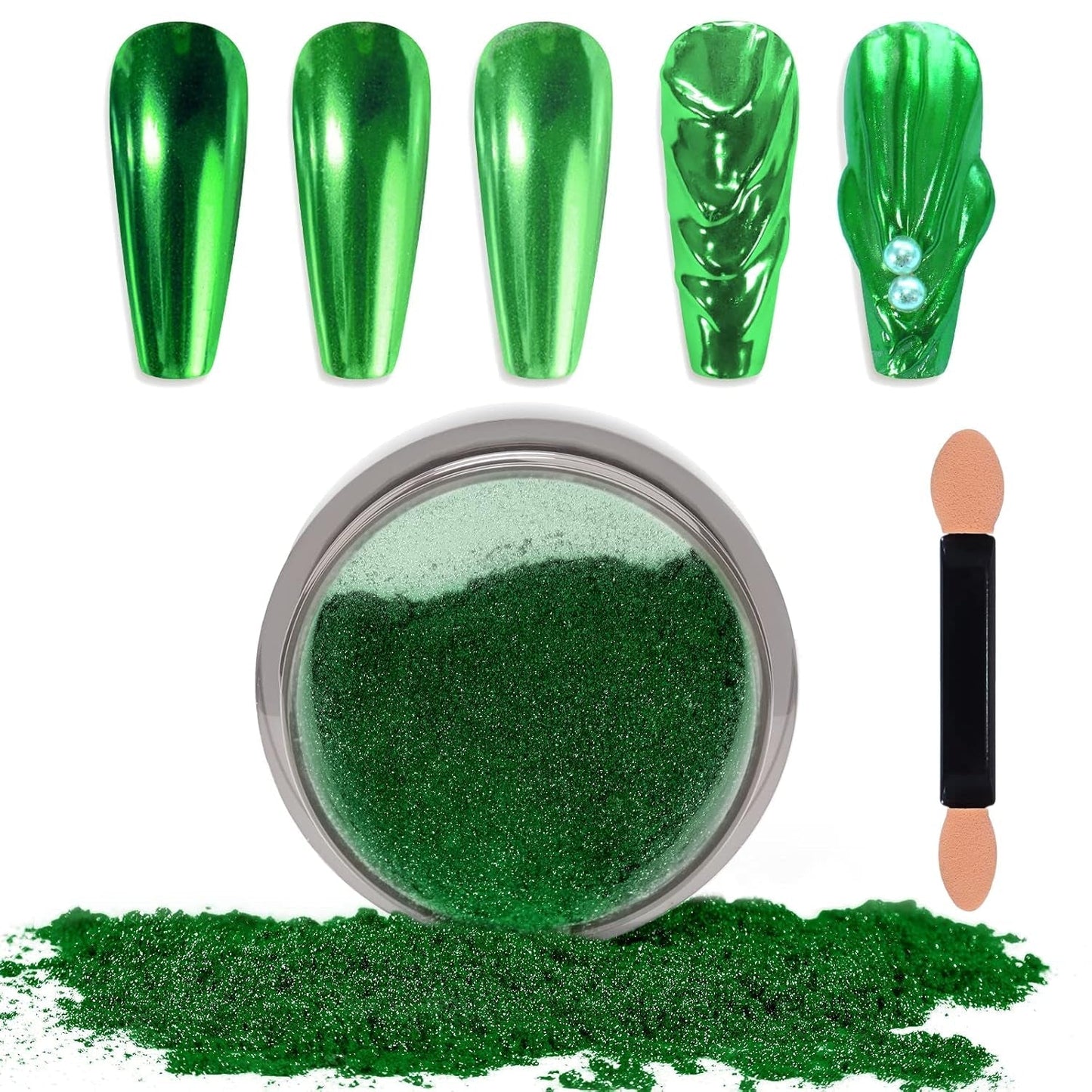 Chrome Nagel Pulver Spiegel Effekt Metallic Staub Holographische Glitter Glasierte Maniküre Dekoration Reflektierendes Pigment para DIY Gel Polish Nail Art, Harz Handwerk, Geschenke Für Gold