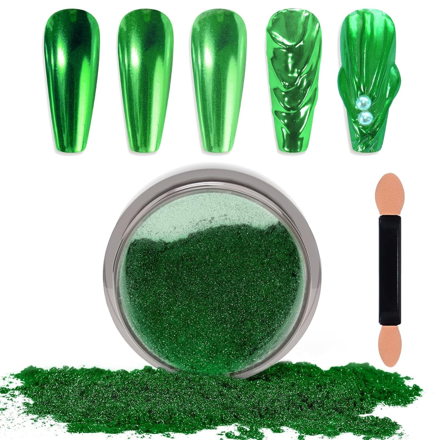 Chrome Nagel Pulver Spiegel Effekt Metallic Staub Holographische Glitter Glasierte Maniküre Dekoration Reflektierendes Pigment para DIY Gel Polish Nail Art, Harz Handwerk, Geschenke Für Gold