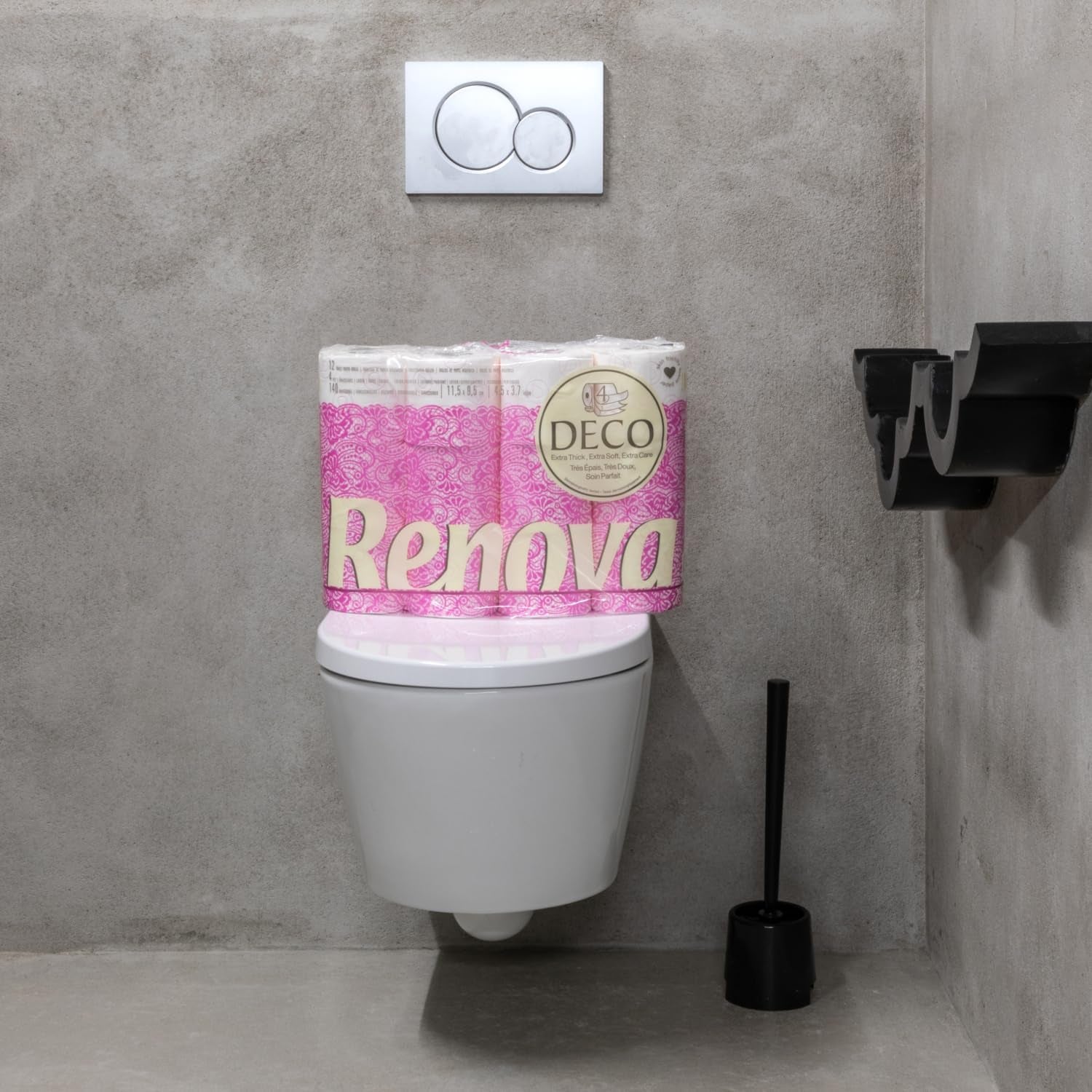 Papel higiénico Renova 4 capas blanco decorado perfumado - 12 rollos rollo Blanco Decorado Perfumado