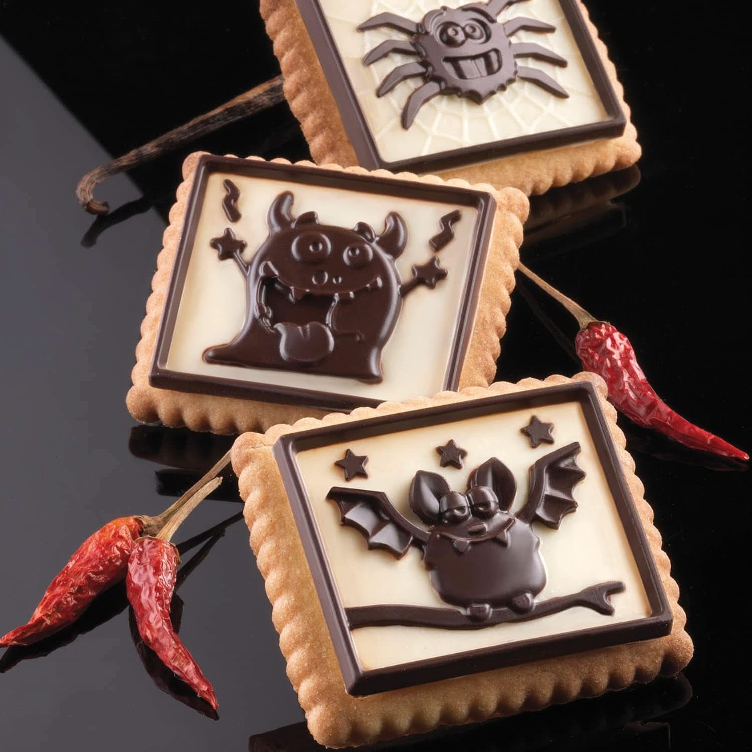 Silikomart 22.172.77.0165 CKC, 12 Monstruos de Chocolate sobre Galletas Cocina Naty Shop