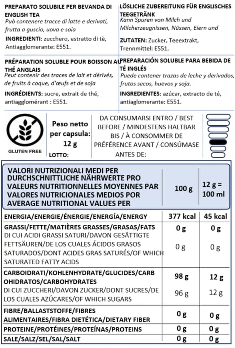 Caffè Vulcanus - Mezcla de té 60 cápsulas, sabor: té inglés, té de melocotón, té de limón y té de bayas - cápsulas compatibles con Nescafé Dolce Gusto