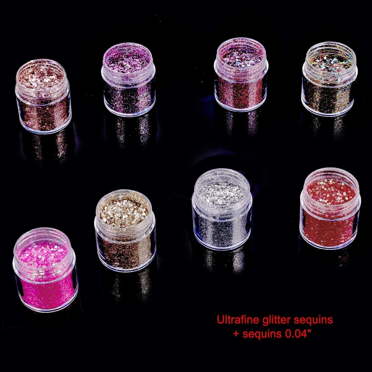 HOWAF 12 cajas de purpurina para uñas, cepillo para el rostro y el cuerpo, maquillaje con purpurina, purpurina para uñas, ojos, labios, pelo, decoración corporal, Halloween, Navidad, festivales, disfraces, accesorios de maquillaje
