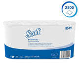 Papel higiénico Scott® Essentialtm 8519 Papel higiénico de fibra reciclada con certificación FSC blanco de 2 capas 64 rollos x 350 hojas (total 22,400 hojas)
