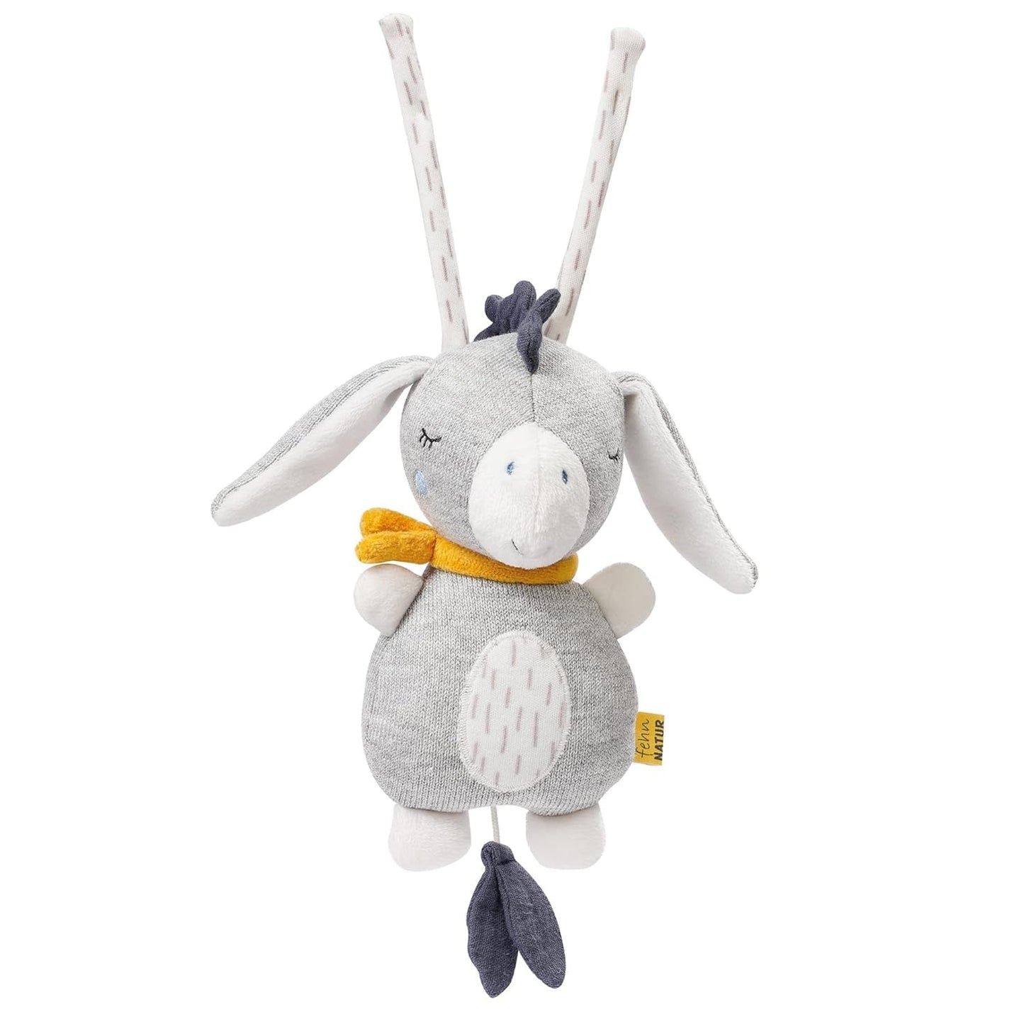 Fehn mini caja de música hada - peluche y ayuda para dormir: caja de música de cuerda con la suave melodía "El lago de los cisnes" que calma en cualquier situación - para bebés y niños pequeños a partir de 0 meses Juguetes Bebe Naty Shop La naturaleza del burro