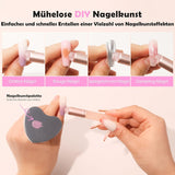Aokitec 14 Piezas Herramientas de Silicona Pinceles para Gel Naillack UV, Pinceles de Gel Wiederwendbare para Naillack Cromo en Polvo para Uñas UV, Nail Art Zubehör para Efecto Espejo Ombre Blush, Nägel Selber Machen