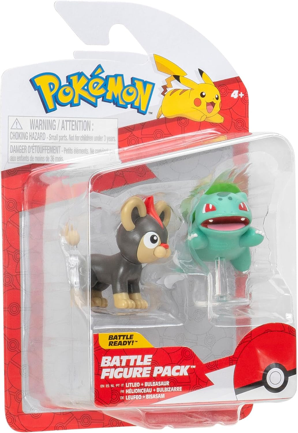 Pokémon PKW3583 - Pack de Figuras de Batalla - Leufeo & Bisasam, Figuras oficiales detalladas, 5 cm cada una Figuras de acción Naty Shop