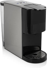 Princess Cafetera Espresso Multicápsulas 5 en 1 - Compatible con Nespresso, Dolce Gusto, Lavazza a Modo Mio y ESE Pads, 0,8L de Capacidad, 1450W, Plata, Negro
