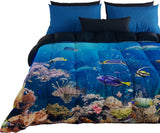 PETTI Artigiani Italiani Funda Nórdica para Cama Doble, 100% Made in Italy, Edredones Acuario y Edredones Naty Shop Acquario 160 X 190 Cm