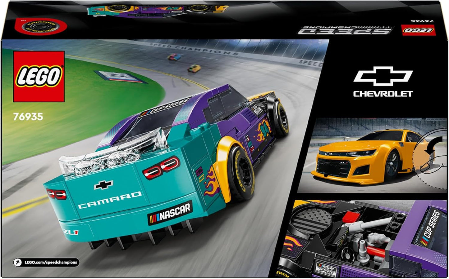 Coche de juguete LEGO Speed Champions NASCAR Chevrolet Camaro ZL1 de próxima generación; Set de construcción y juego de coches de carreras; Regalo para niños y niñas mayores de 9 años 76935 Juegos de construcción Besuche den LEGO-Store