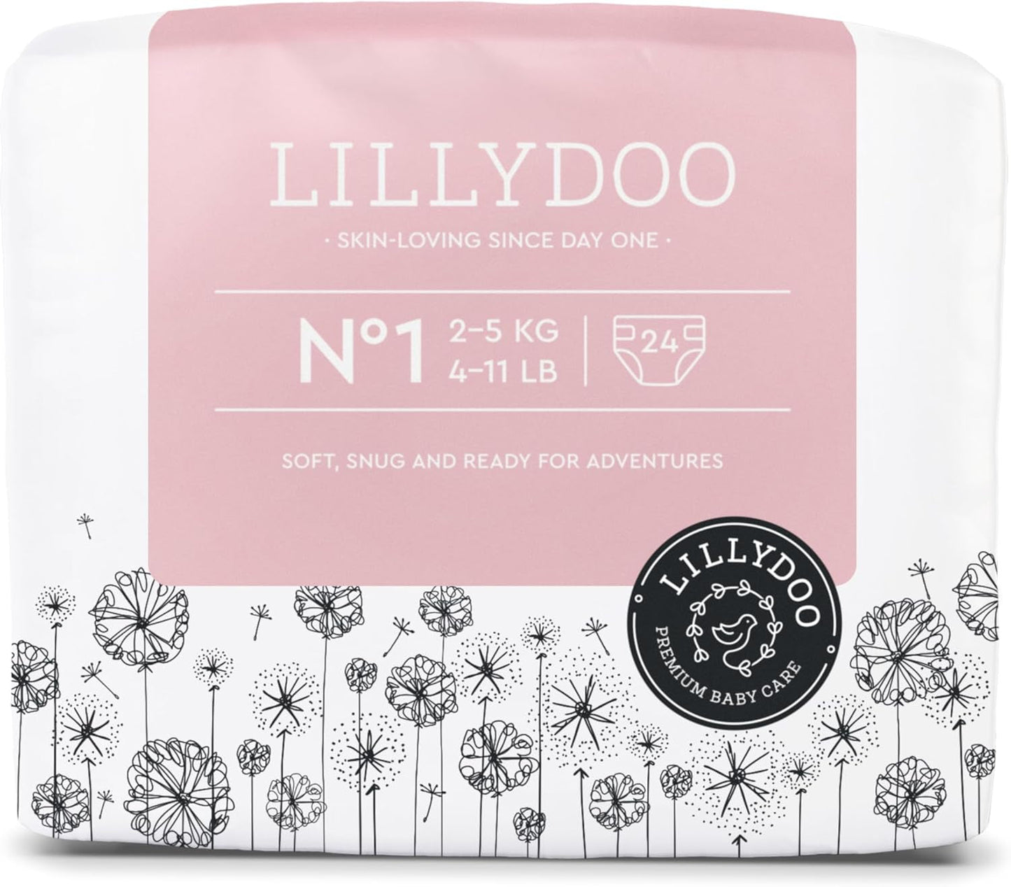 LILLYDOO Pañales para Bebé Respetuosos con la Piel - Tamaño 3 (6-10 kg), 29 Piezas, Protección Confiable contra Fugas, Suaves, Sin Fragancia y Sin Loción para Pieles Sensibles, Dermatológicamente Probados