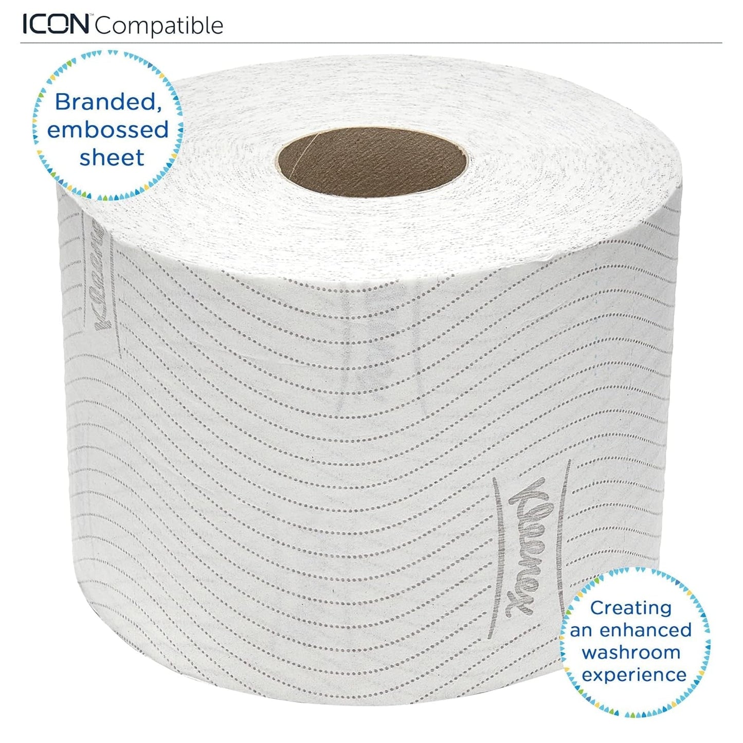 Kleenex Standard Roll 8441 Papel higiénico - Papel higiénico de 2 capas - 6 paquetes de 6 rollos x 600 hojas cada uno, blanco (36 rollos/21,600 hojas en total)