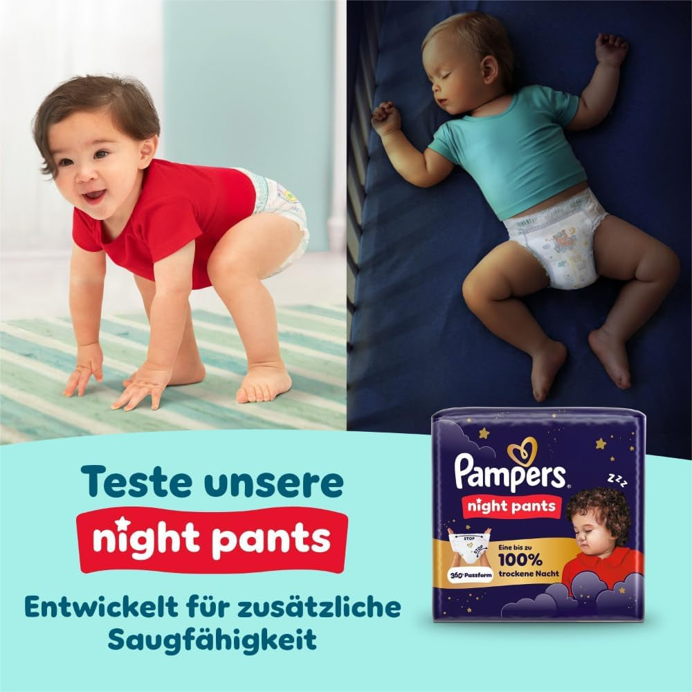 Pampers Premium Protection Pants talla 5, 144 pañales, 11 kg - 17 kg, con ajuste de 360° y puños suaves antifugas para una comodidad y protección óptimas