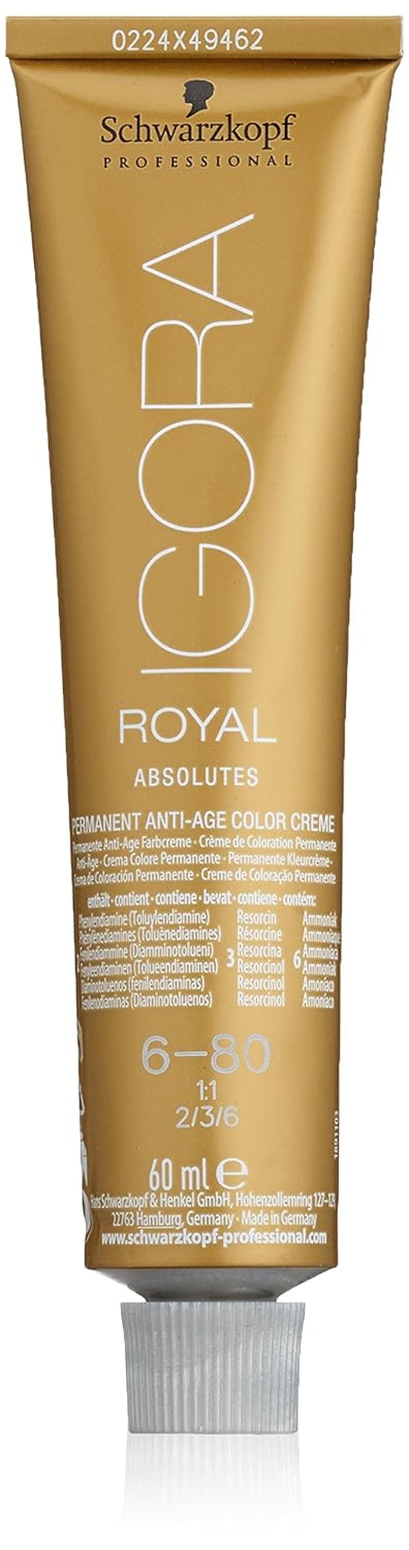 Tinte para el cabello Igora Royal Absolute Age Blend, 7-560 Rubio chocolate dorado medio, 60 ml Naty Shop Tinte para el cabello 6-80 Rubio oscuro rojizo natural 60 ml (paquete de 1)