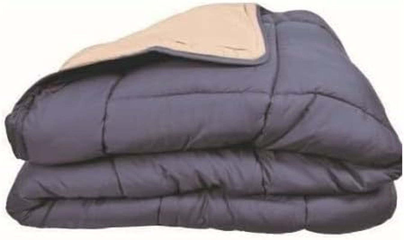 Poyet Motte Edredón lavable con funda fija - 140X200 Cm - Azul petróleo/beige masilla Edredones y edredones Naty Shop