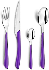 Amefa ECLAT Cubiertos para 4, Acero Inoxidable con Mangos de Plástico de Alta Calidad en Color Morado, 16 Piezas Cocina Naty Shop