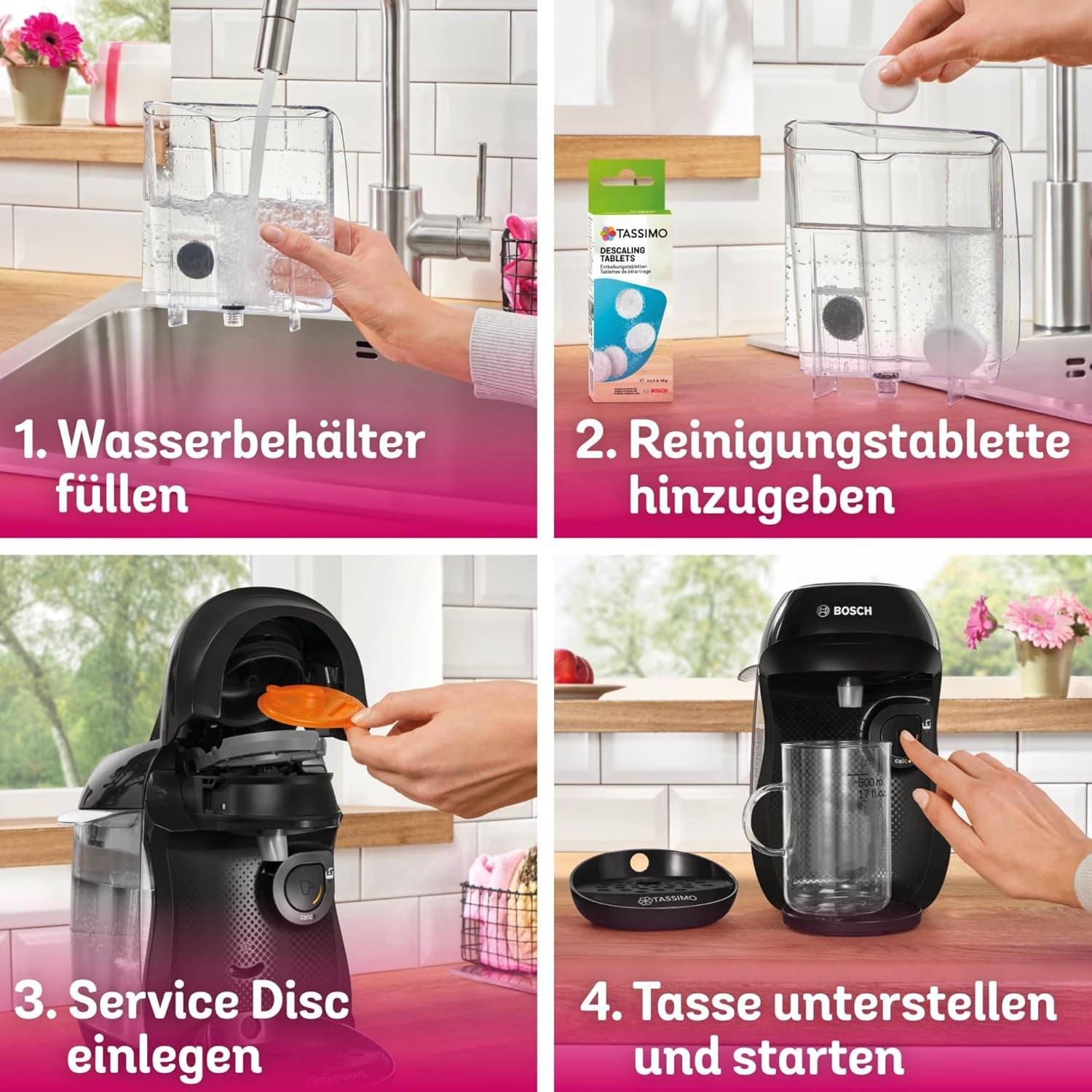 Bosch Tassimo Happy Friendly TAS102E Cafetera espresso de cápsulas, más de 70 bebidas, apta para todas las tazas, parada automática, sostenible, dosificación perfecta, ahorro de espacio, 1400 W, negra