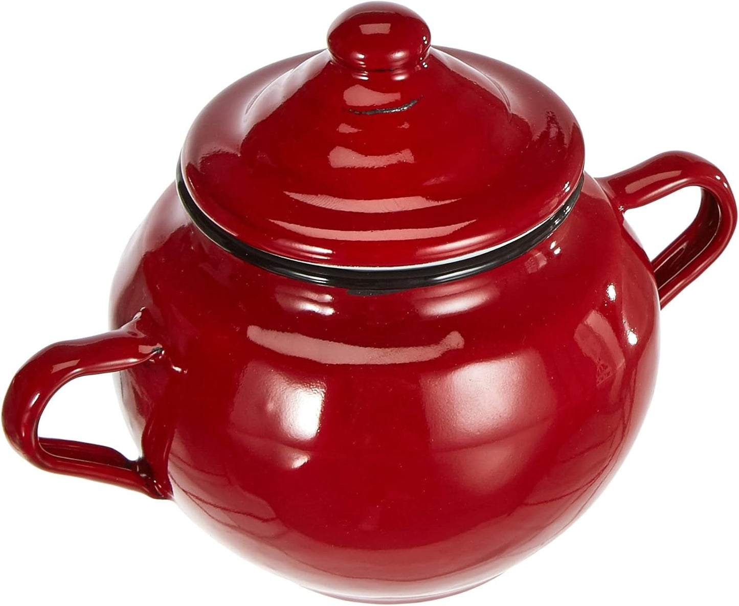 Tarro Roja con tapa, 0,5 l, acero esmaltado en rojo, 10 x 10 x 20 cm, 2 piezas