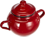 Tarro Roja con tapa, 0,5 l, acero esmaltado en rojo, 10 x 10 x 20 cm, 2 piezas