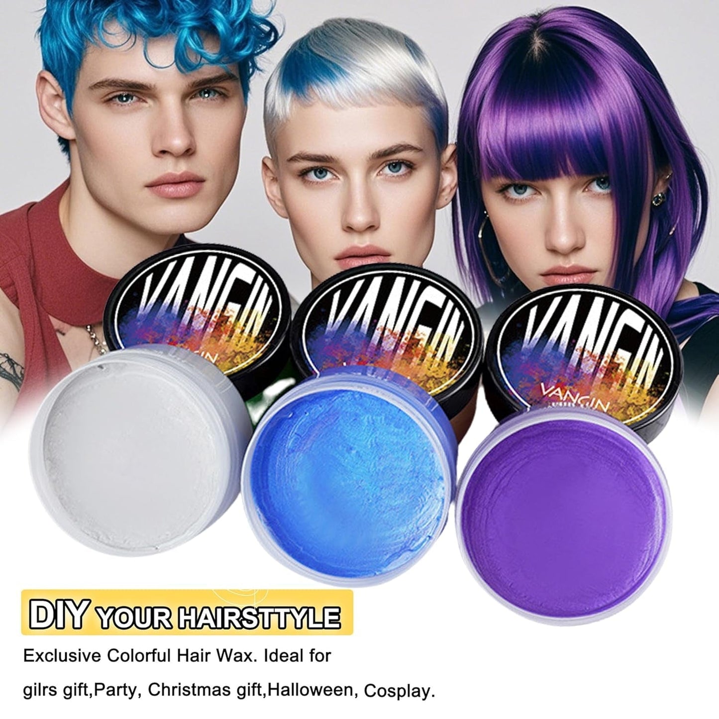 Tinte Capilar Temporal Verde, Tono de Cabello para Peinar para Hombres Mujeres, Pomada Capilar Natural, Cera para Tinte Capilar para Fiesta, Cosplay y Halloween, Navidad, Tinte Capilar Temporal en Crema (100g, Verde) Naty Shop Tinte Capilar