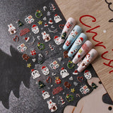 Pegatinas navideñas 3D para uñas, 4 hojas, pegatinas 5D para uñas, pegatinas estereoscópicas para uñas, decoraciones, accesorios de diseño de uñas