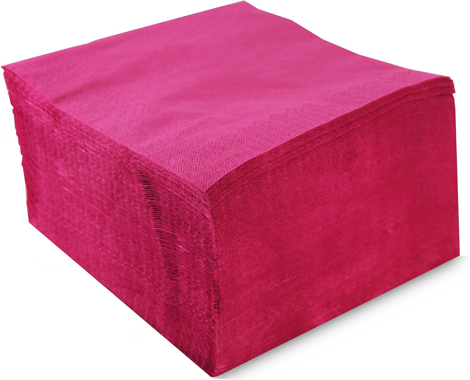 Ser42307107 Lámpara colgante Collection, servilleta 40 X 40, 2 capas, pliegue 1/4, 100 servilletas, 2 capas lisa con borde, fucsia