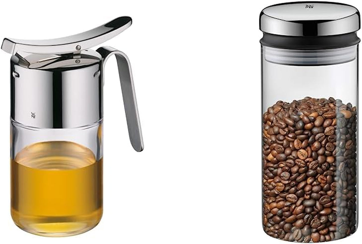WMF Barista Dispensador de sirope/miel 240 ml, tarro de cristal y depósito de 1 l, altura 21,5 cm, tarro con tapa, recipiente para granos de café, tarro para cereales, tarro para guardar alimentos con amplia apertura de llenado Cajas para guardar alimentos Naty Shop Storage Box Pack