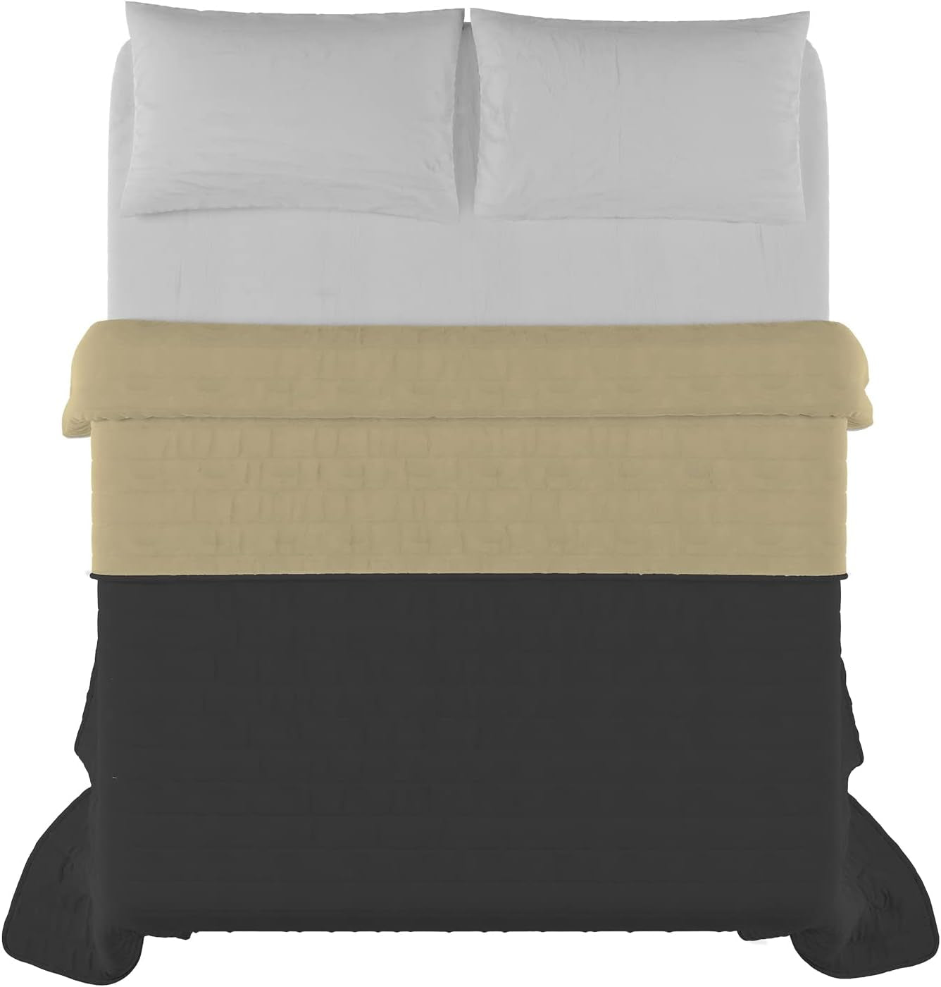 Ropa de cama italiana cama doble Estivo, microfibra, castaño/gris, 260 x 270 cm Edredones y edredones Naty Shop