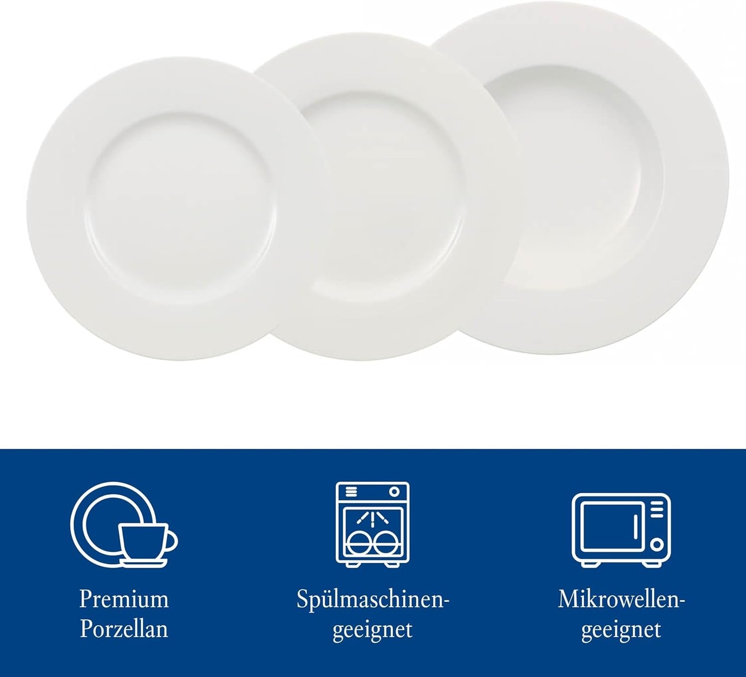 Villeroy & Boch Wonderful World Vajilla de 12 piezas, Apta para lavavajillas y microondas, Blanco, Platos, Vajilla, Porcelana, Platos llanos, Set, Vajilla moderna, Porcelana Premium