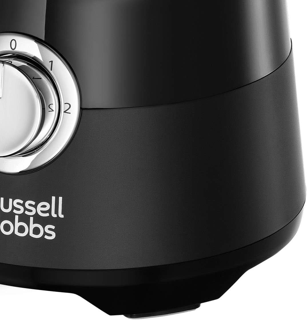 Batidora con base Russell Hobbs [1.5L Glassbehälter] Matt Schwarz (motor Starker 0.9PS, función Impuls-/Ice-Crush, Edelstahlmesser, Bpa-Frei Mixer, Elektrischer Zerkleinerer, Smoothie-Maker) 24722-56 Kitchen Naty Shop