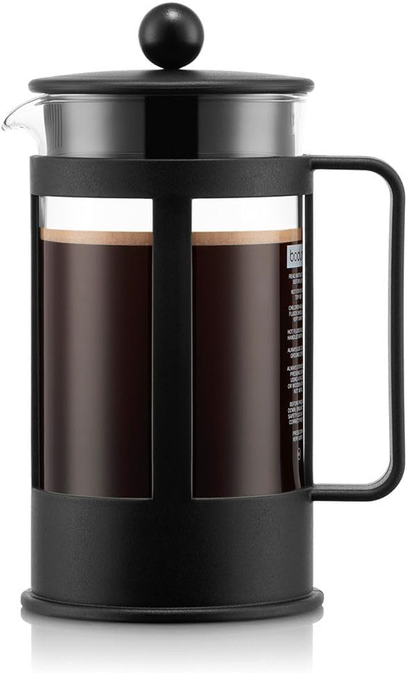 Cafetera Bodum Kenya - 350ml / 3 Tazas - Prensa Francesa Manual Vidrio de Borosilicato y Acero Inoxidable - Apta para Lavavajillas - Fabricada en Portugal
