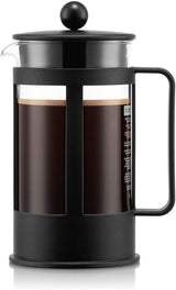 Cafetera Bodum Kenya - 350ml / 3 Tazas - Prensa Francesa Manual Vidrio de Borosilicato y Acero Inoxidable - Apta para Lavavajillas - Fabricada en Portugal