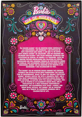 Muñeca Barbie Signature, figura coleccionable del Día de Muertos 2024 con vestido negro y top con volantes azul, estampado bordado y accesorios coloridos, HRM72