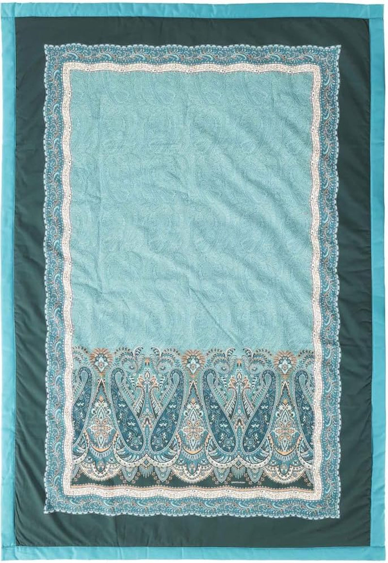 BASSETTI algodón cuadros SABBIONETA color AZUL B3 medida 135X190 Edredones y colchas Naty Shop Turquesa 135 X 190 Cm