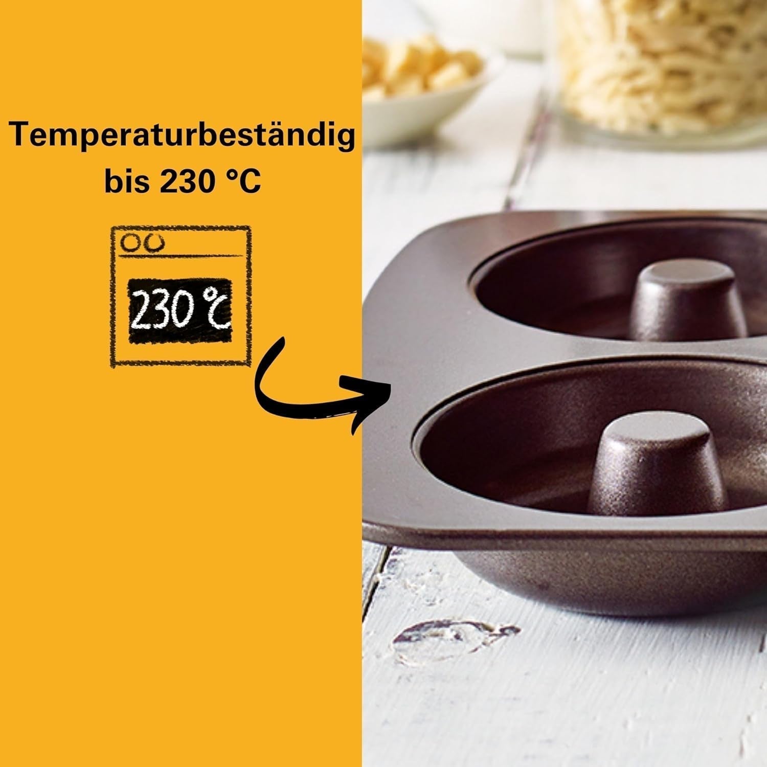 Birkmann, Easy Baking, Donutblech, Backform Für 6 Donuts, Mit Hochwertiger Antihaftbeschichtung, Ø 9 Cm, Mit Rezept, 881631 Moldes y bandejas para hornear Naty Shop