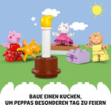LEGO DUPLO Casa del cumpleaños de Peppa: juguete creativo de 3 figuras, construye y reconstruye una casa de juguete para niños y niñas de 2 años, promueve la destreza 10433 Juegos de construcción Besuche den LEGO-Store