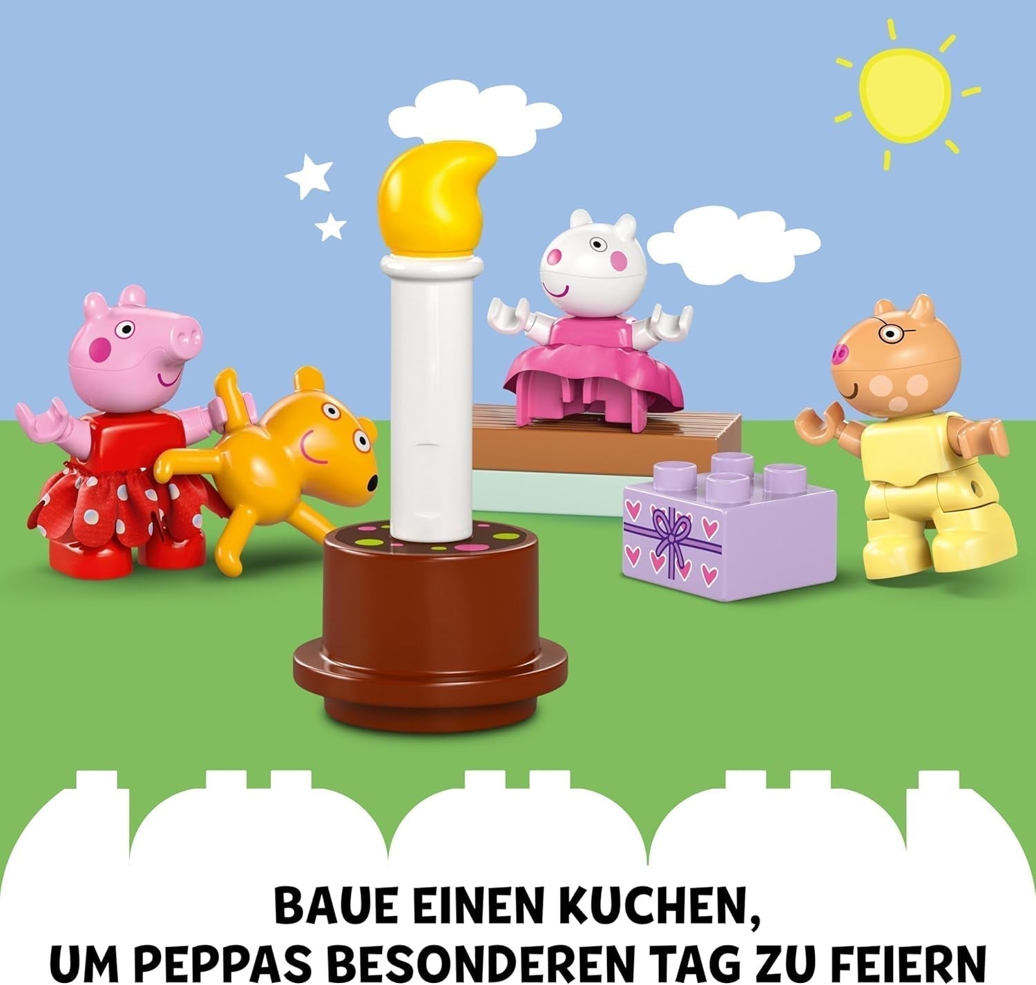 LEGO DUPLO Casa del cumpleaños de Peppa: juguete creativo de 3 figuras, construye y reconstruye una casa de juguete para niños y niñas de 2 años, promueve la destreza 10433 Juegos de construcción Besuche den LEGO-Store