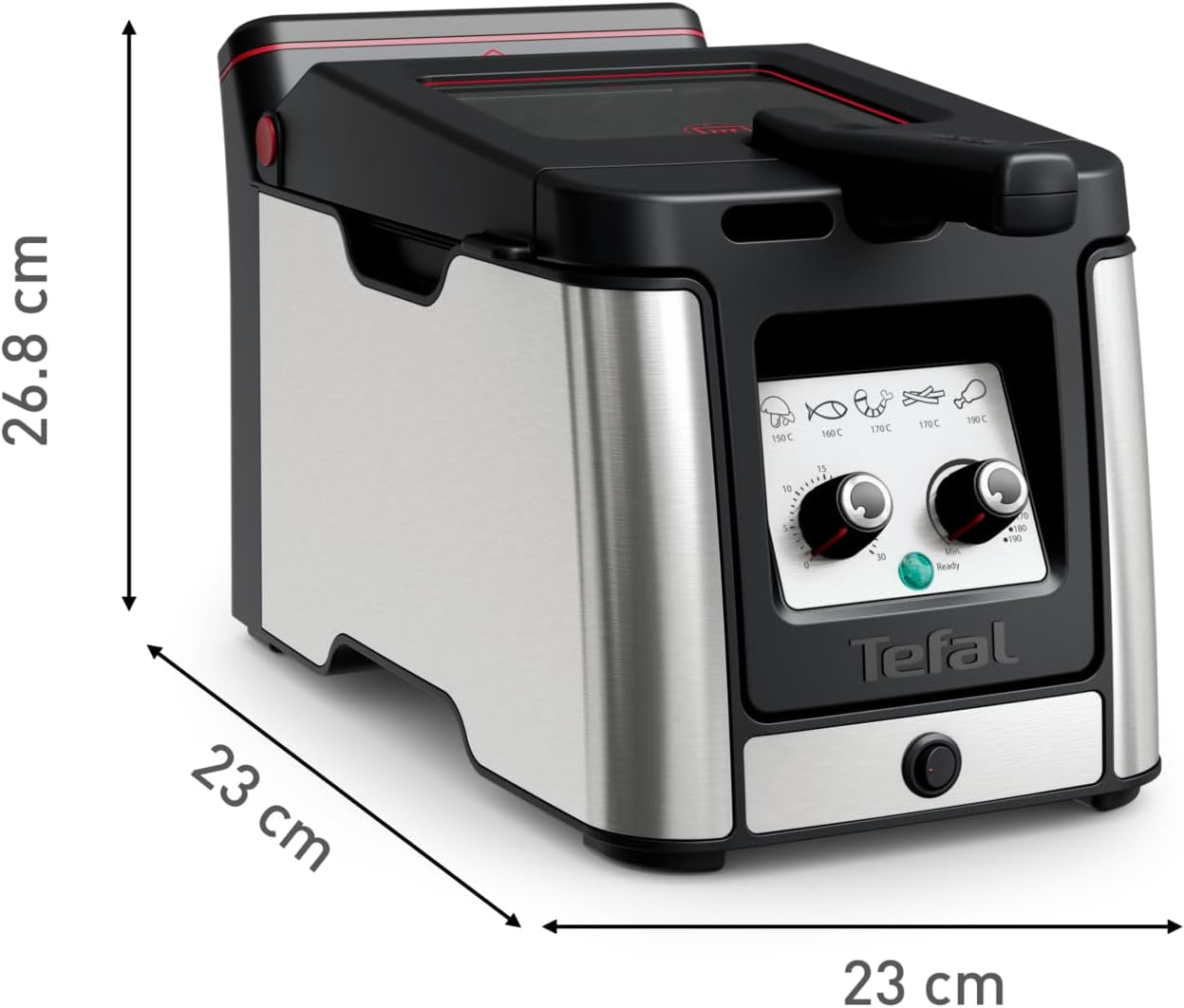 Freidora Tefal FR600D Clear Duo, fritura con menos humo y olores, 1,2 kg de capacidad, termostato, temporizador, gran ventana de visualización sin vaho Electrodomésticos Naty Shop