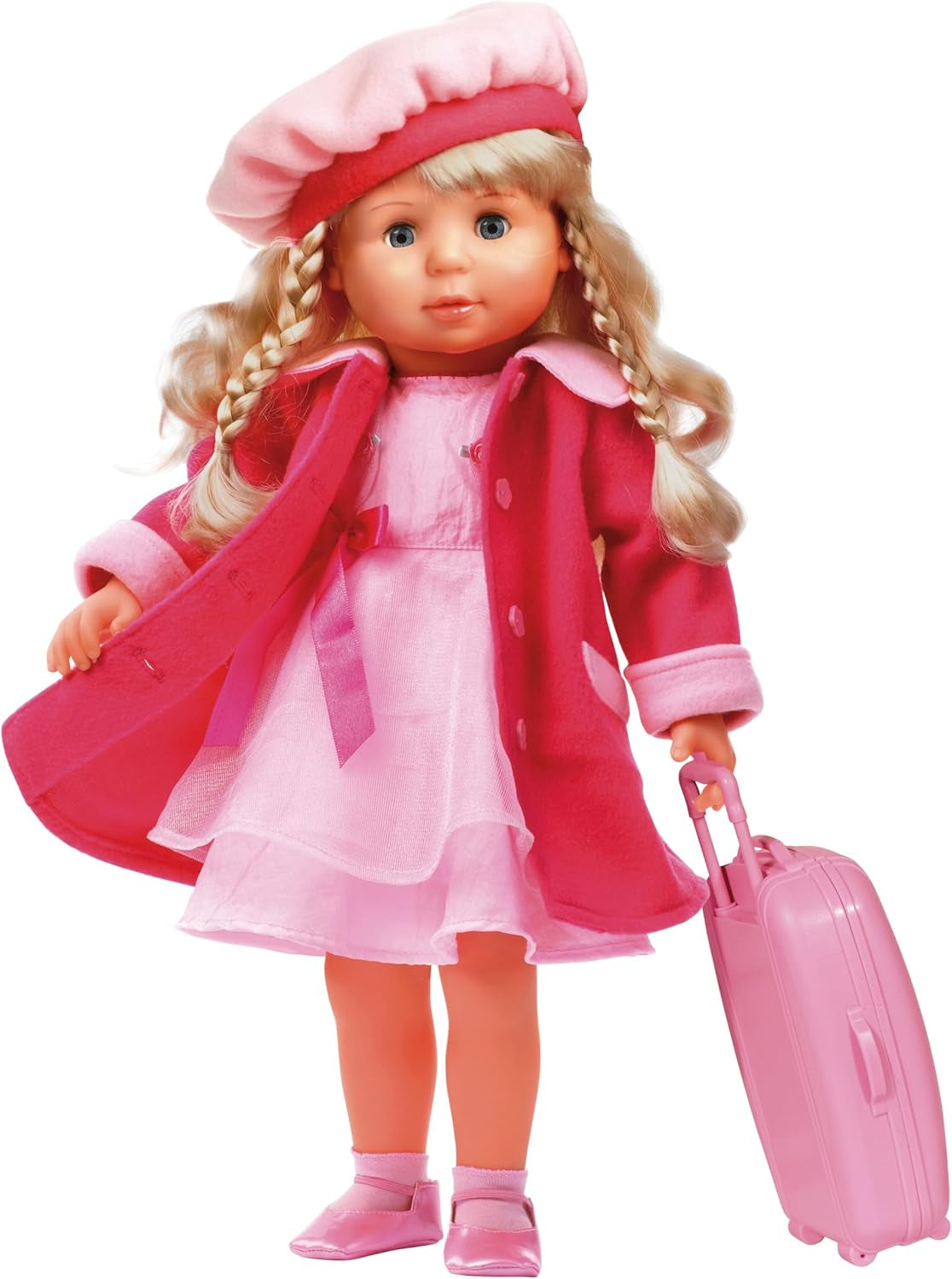 Bayer Design 94635AA Charlene Muñeca interactiva funcional con pelo y ojos dormilones, habla y canta 90 frases, 2 poemas y 8 canciones, 46 cm, rosa