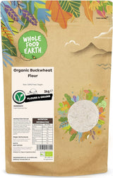 Wholefood Earth Harina de Trigo Sarraceno Orgánica 1kg | Crueles | Sin OGM | Vegano | Certificado orgánico