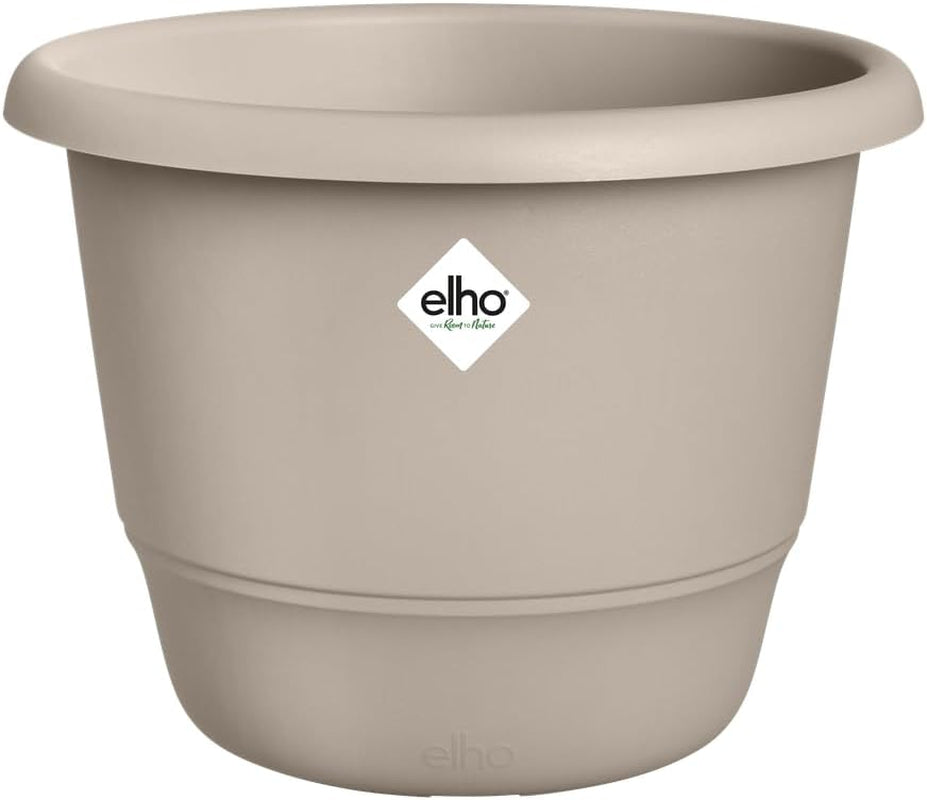elho Amiga Round 47 - Macetas para interior y exterior - 100% plástico reciclado - Ø 47,0 x H 35,3 cm - Beige/Beige hongo