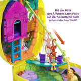 Polly Pocket GKJ64 - Caja portátil de bolsillo de piña con 8 funciones divertidas, muñecas Polly y Purple, 2 accesorios y hoja de pegatinas; juguete para niños a partir de 4 años Tienda Papusi Naty