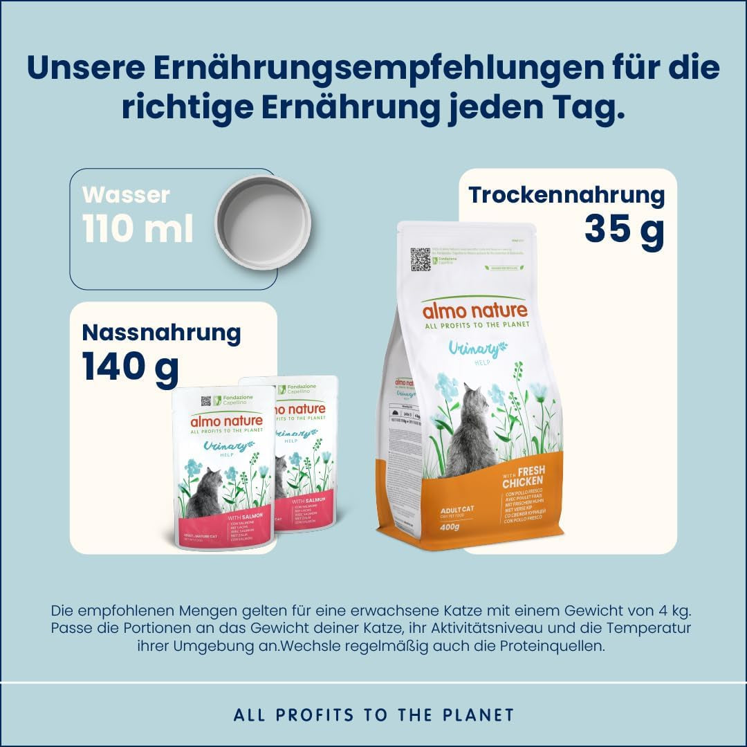 almo Nature Functional Urinary Help - Comida húmeda para gatos adultos con salmón - Favorece la salud del tracto urinario - 30 sobres de 70 g cada uno