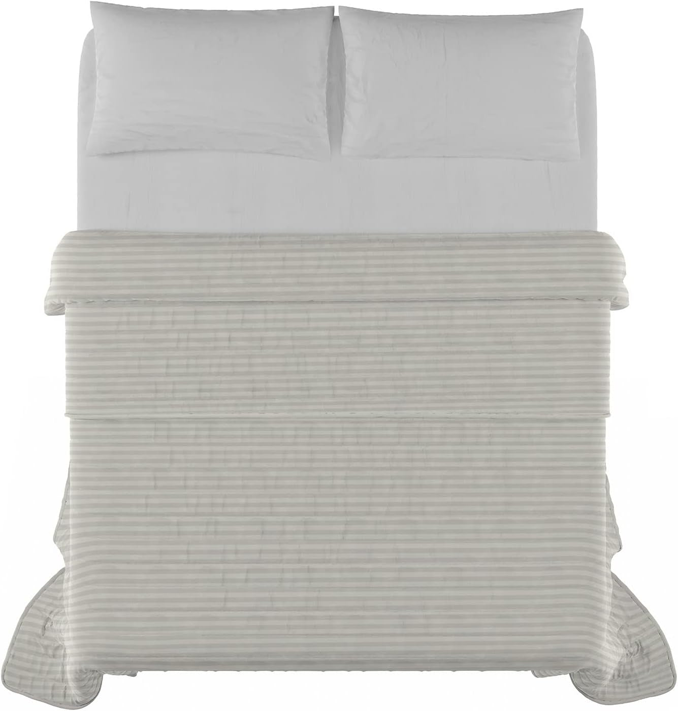 Colcha de verano Satin Stripes, poliéster, crema, 260X250 Cm Edredones y edredones Naty Shop