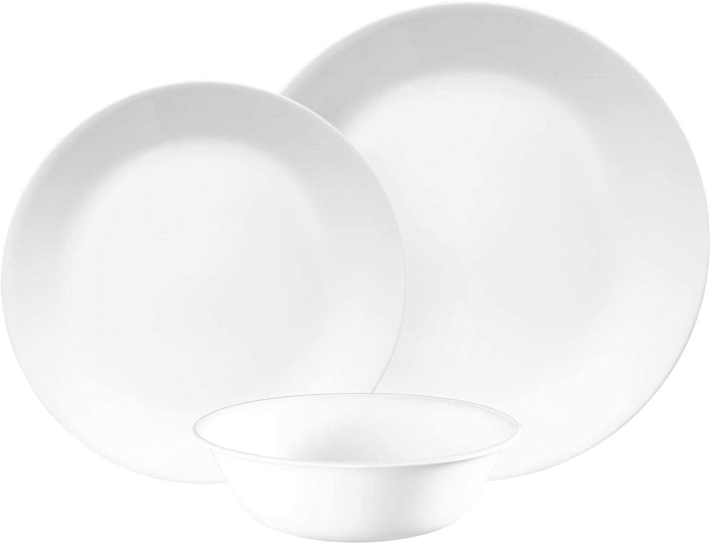 Juego de vajilla Winter Frost para 4, 12 piezas, vajilla de vidrio Vitrelle™ ultraduradera de primera calidad, apta para lavavajillas, microondas y microondas, diseño festivo de invierno