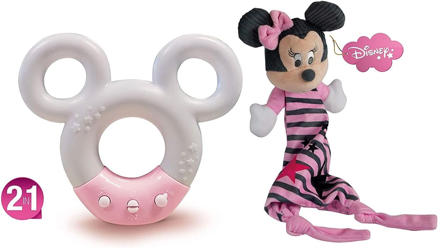 Clementoni 17396 Disney Baby Minnie Lámpara Sonido y Color Luz Nocturna Blanca Música 0 meses + Jucarii Bebe Naty Shop